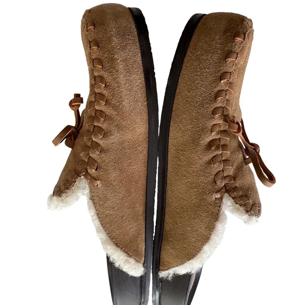 ZARA Brown Suede Faux Shearling Mule/Clog Size 39/8.5 - Picture 3 of 7